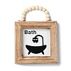 Wooden Square Wall Pendant Decorations HJEW-Z004-01A-1