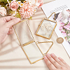 Olycraft 2Pcs 2 Style Brass Glass Hanging Photo Frame HJEW-OC0001-34-3