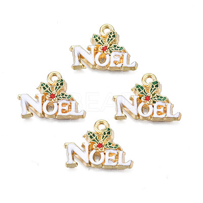 Rack Plating Alloy Enamel Pendants X-ENAM-N055-140-1