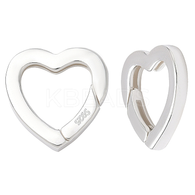 2Pcs 925 Sterling Silver Spring Gate Rings STER-SC0001-56-1