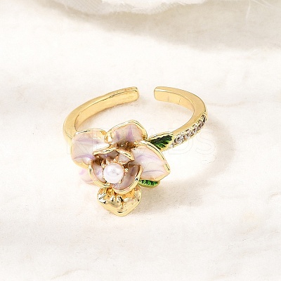 Barss Enamel Cuff Open Rings for Women KK-CBA1C83-01A-G-1