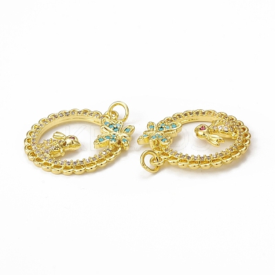 Brass Micro Pave Cubic Zirconia Pendants KK-E068-VB006-1