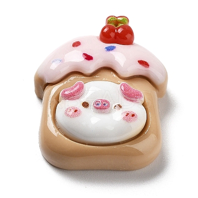 Pig Theme Opaque Resin Decoden Cabochons LS-RESI-I057-A05-1