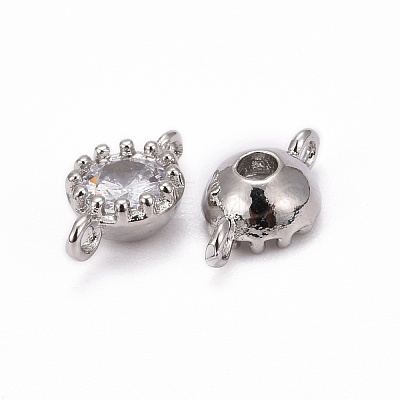 Flower Brass Micro Pave Cubic Zirconia Links X-ZIRC-L054-09P-NR-1