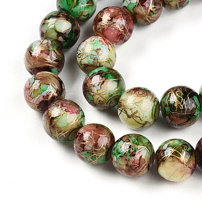 Baking Paint Glass Beads X1-DGLA-N003-10mm-B07-1