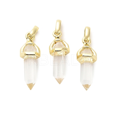 Natural Quartz Crystal Double Terminal Pointed Pendant G-H097-01G-02-1
