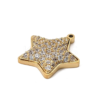 304 Stainless Steel Micro Pave Cubic Zirconia Charms STAS-I356-04G-03-1