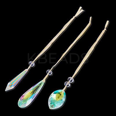 3Pcs 3 Styles Glass Suncatchers for Outdoor Garden Hanging Decoration HJEW-TADJ0001-04-1