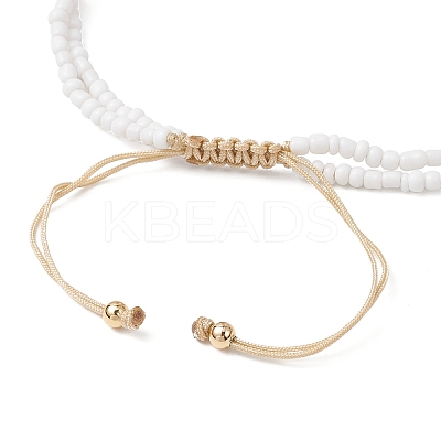 Adjustable Natural Cowrie Shell Beaded Braided Anklets AJEW-AN00686-02-1