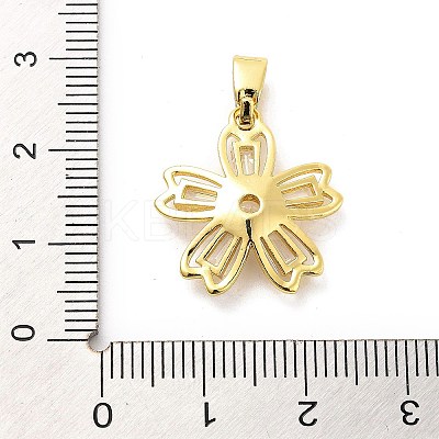 Rack Plating Brass Micro Pave Cubic Zirconia Pendants KK-M082-04A-G-1