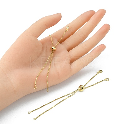 Rack Plating Brass Box Chain Slider Bracelets MAK-YW0001-04G-1