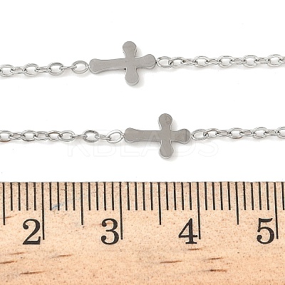 304 Stainless Steel Link Chain Necklaces for Women Men NJEW-K292-01G-P-1