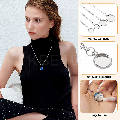 8Pcs 4 Style 304 Stainless Steel Cable Chain Necklace Making NJEW-TAC0053-1