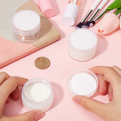 8Pcs Transparent Plastic Empty Portable Facial Cream Jar CON-CP0001-015C-1