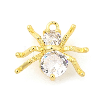 Rack Plating Brass Micro Pave Cubic Zirconia Pendants KK-S396-51G-1