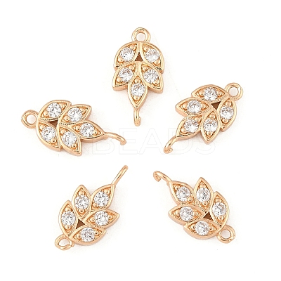 5Pcs Brass Micro Pave Clear Cubic Zirconia Links Connectors KK-YW0003-31-1