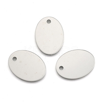 Tarnish Resistant 201 Stainless Steel Oval Stamping Blank Tag Pendants LS-STAS-S031-04-1