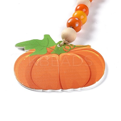 Thanksgiving Day Theme Wooden Beaded Pendant Decorations HJEW-K036-01A-1