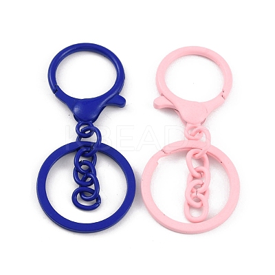 Spray Painted Alloy Keychain Lobster Clasps PALLOY-K004-03-1