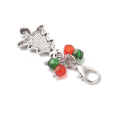 5Pcs Christmas Tibetan Style Alloy Pendant Decorations HJEW-JM04474-1