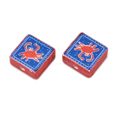 Printed Handmade Porcelain Beads PORC-G016-04L-1
