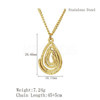 Stylish 304 Stainless Steel Spiral Pendant Necklaces for Women YF9522-3-1
