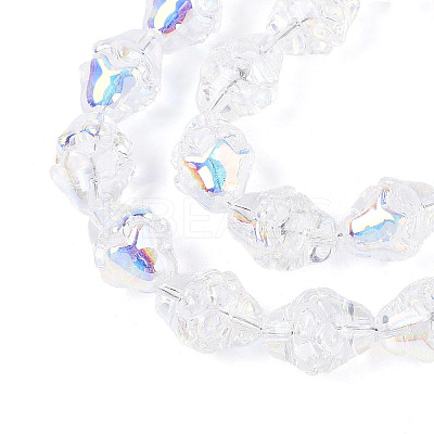 Electroplate Transparent Glass Beads Strands EGLA-N020-03A-1