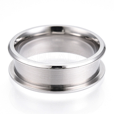 201 Stainless Steel Grooved Finger Ring for Women STAS-WH0039-09A-P-1