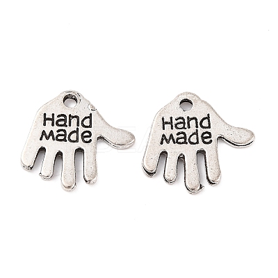 Tibetan Style Alloy Hand Carved Word Hand Made Charms TIBEP-O009-31-1