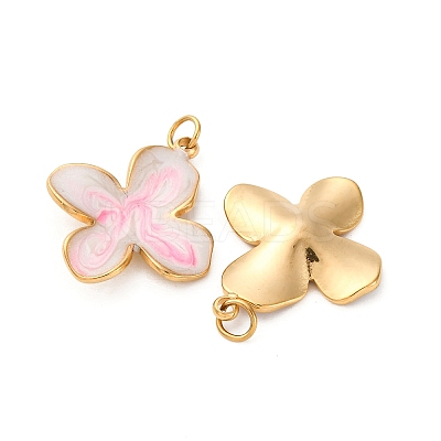 304 Stainless Steel Enamel Pendants STAS-U061-38G-1