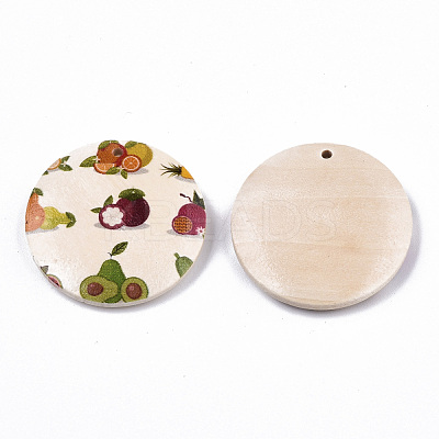 Fruit Seris Printed Wood Pendants WOOD-S045-103A-06-1