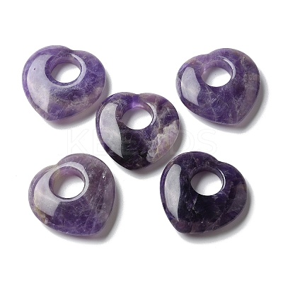 Natural Amethyst Hollow Pendants G-C167-06H-1
