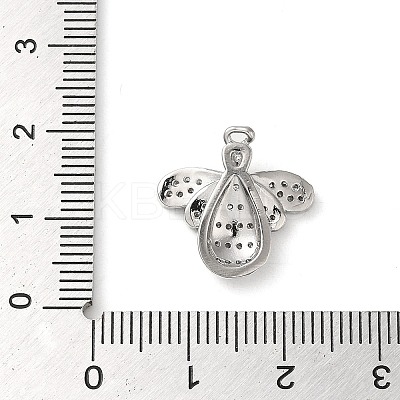 Brass Micro Pave Clear Cubic Zirconia Pendants LS-KK-U005-04A-P-1