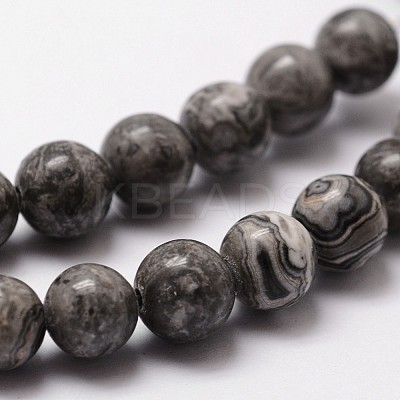 Natural Map Stone/Picasso Stone/Picasso Jasper Bead Strands X-G-D840-60-4mm-1