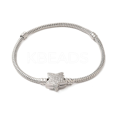 Rack Plating Brass Micro Pave Cubic Zirconia Bracelets BJEW-P336-01P-1