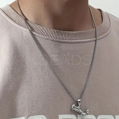 Football Soccer Shoe 667 Stainless Steel Pendant Necklaces for Men FS-WG4A7BD-01-1