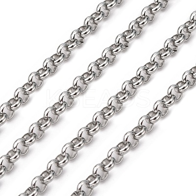 Tarnish Resistant 304 Stainless Steel Rolo Chains STAS-O076-16-1