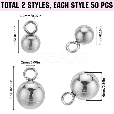 100Pcs 2 Styles 202F & 201 Stainless Steel Charms STAS-SC0006-33-1