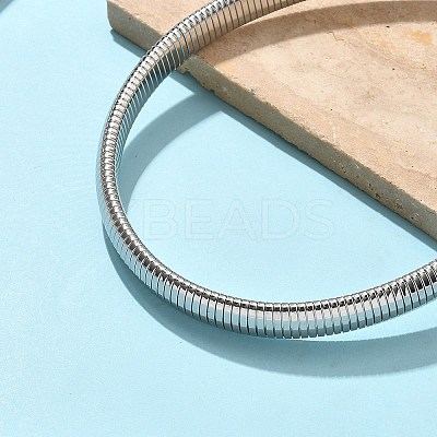 12MM 304 Stainless Steel Flat Snake Chain Necklaces for Women NJEW-U049-01P-1