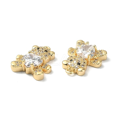 Rack Plating Brass Clear Cubic Zirconia Pendants KK-B072-24G-1