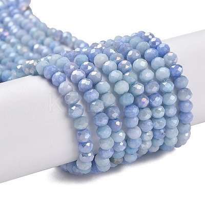 Faceted Electroplated Glass Beads Strands X-GLAA-C023-02-C16-1