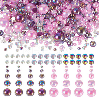 Half Round ABS Plastic Cabochons FIND-TAC0038-08D-1