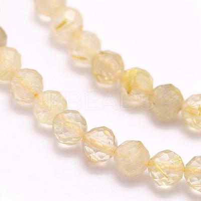 Natural Gold Rutilated Quartz Beads Strands G-F509-42-2mm-1