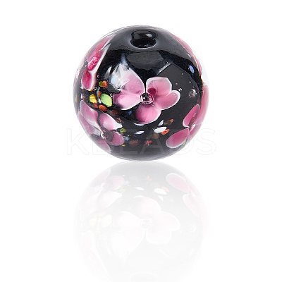 10Pcs Handmade Inner Flower Lampwork Beads LAMP-PA0001-02B-1
