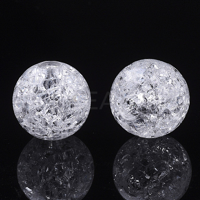 Transparent Crackle Acrylic European Beads X-CACR-N003-35-1