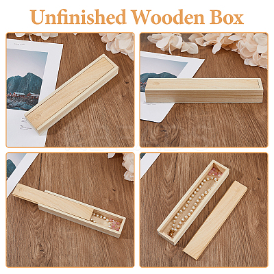 Rectangle Unfinished Wood Gift Storage Box CON-WH0094-38B-1