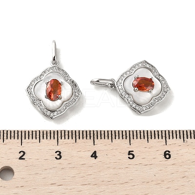 Brass Micro Pave Cubic Zirconia Pendants KK-P260-20P-1