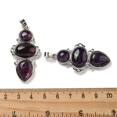 Natural & Synthetic Mixed Gemstone Pendants G-Q158-04-1
