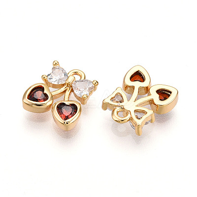 Brass Micro Pave Cubic Zirconia Charms KK-N261-94D-G-1
