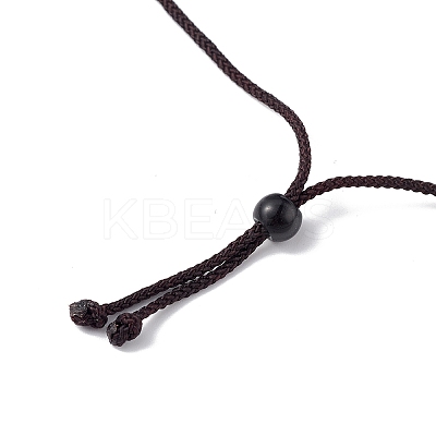 Natural Unakite Ring Pendant Necklace with Nylon Cord for Women NJEW-F306-02G-1